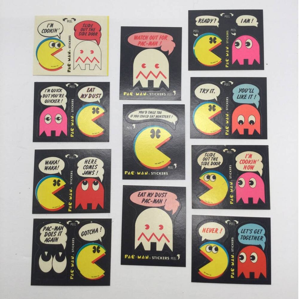 1980 PAC-MAN Sticker Lot of 11
